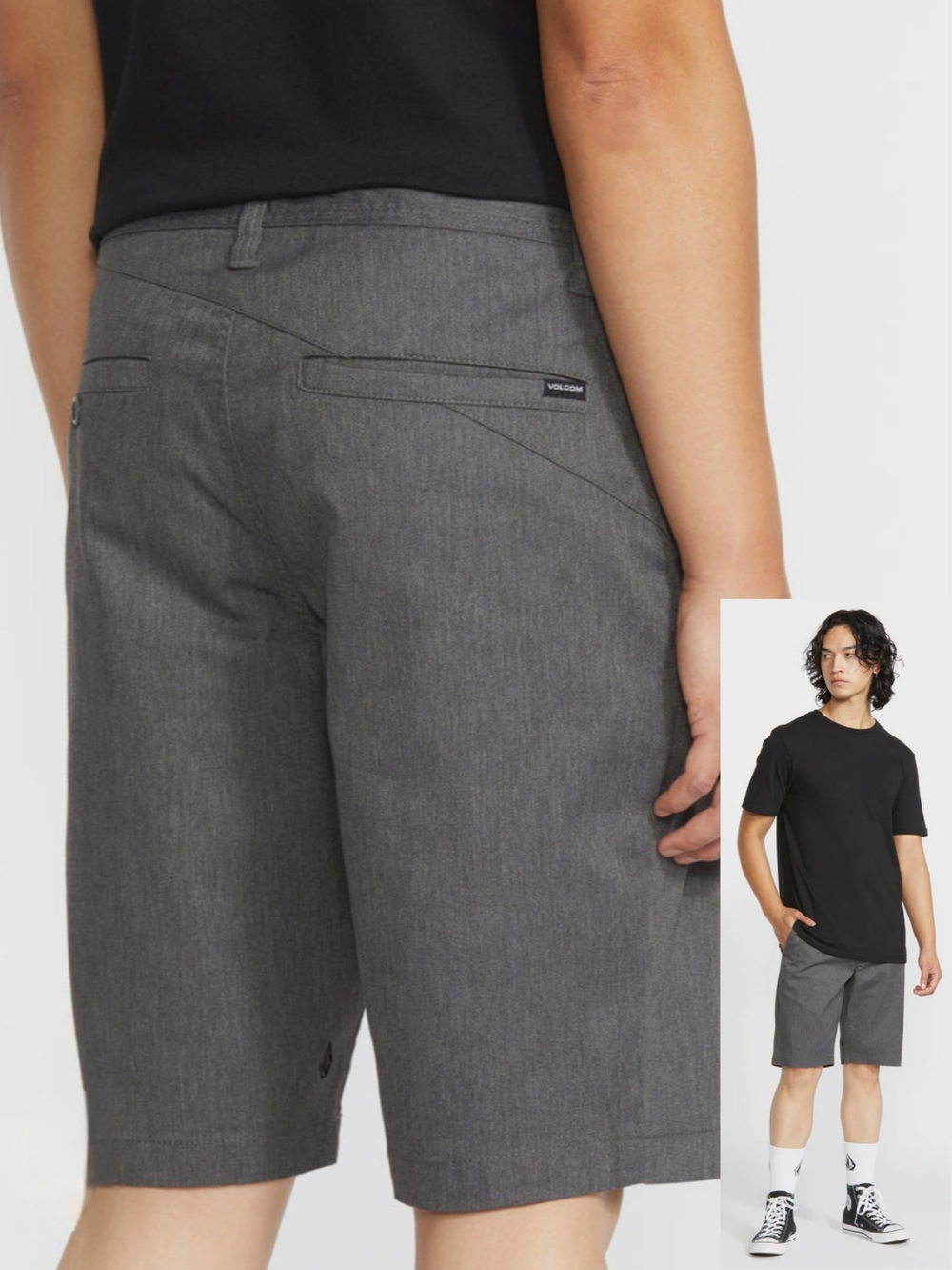 Volcom Men's VMonty Gray Chino Shorts Size 38